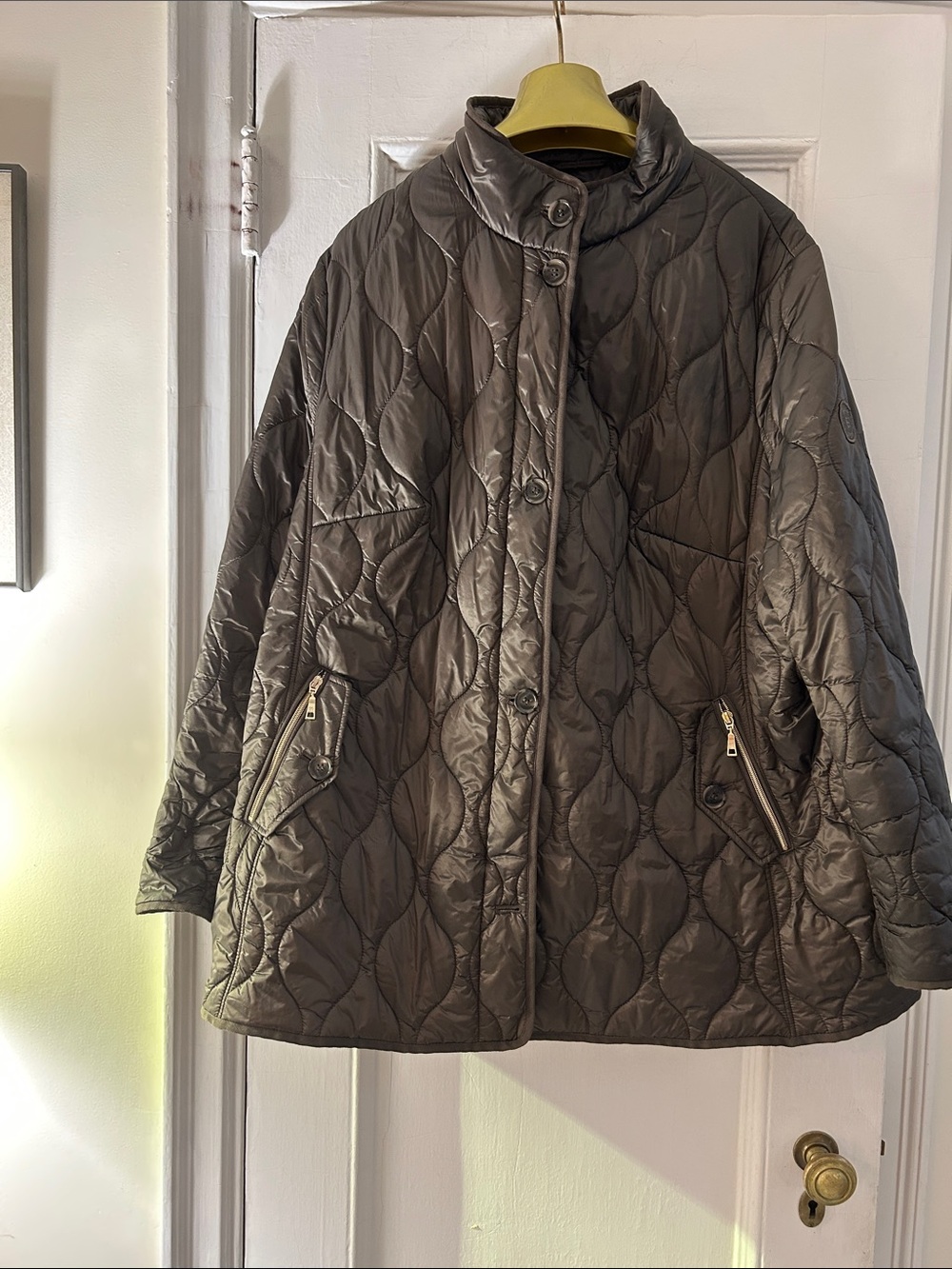 Basler Quilted Puffer Jacket in Olive Green